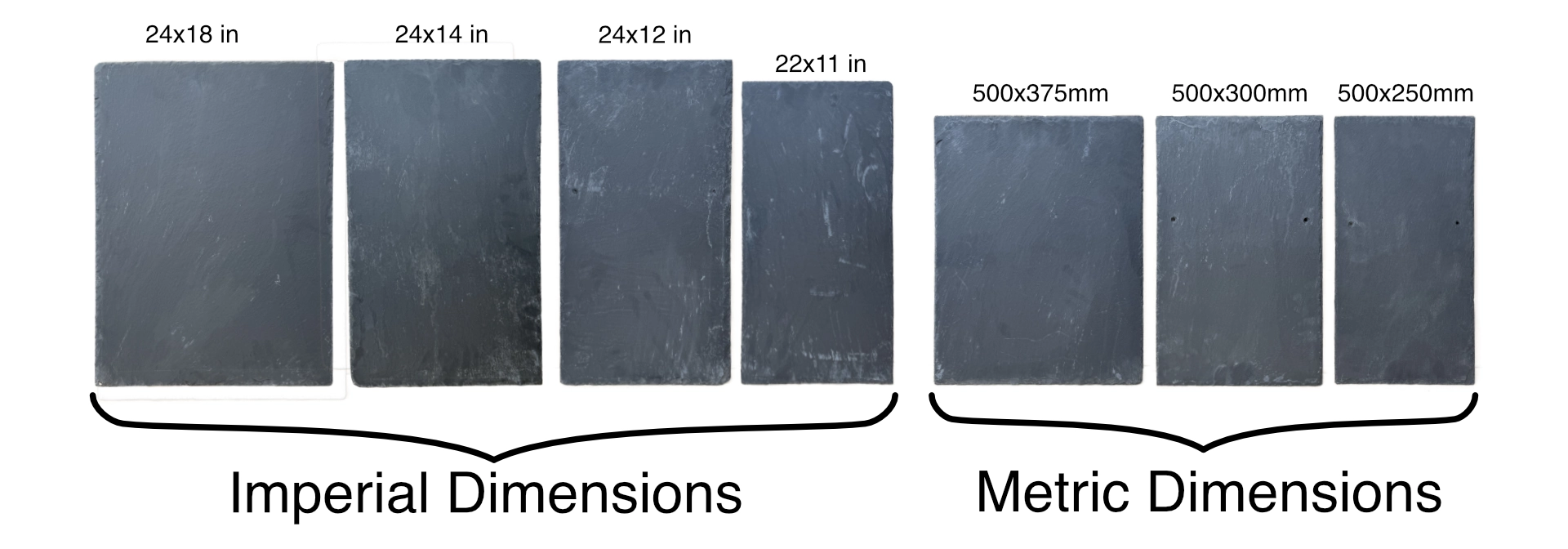 Natural Roof Slate sizes available from Gordon H Richards